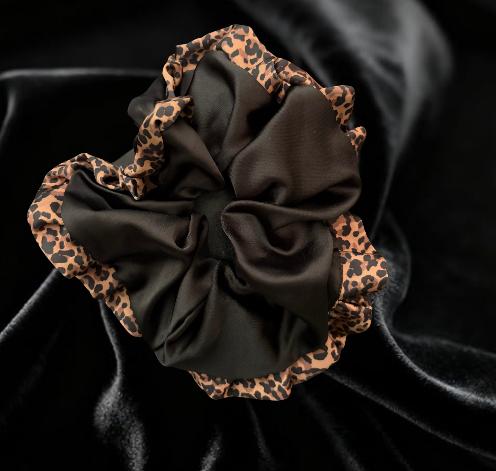 Satin Leopard Scrunchie