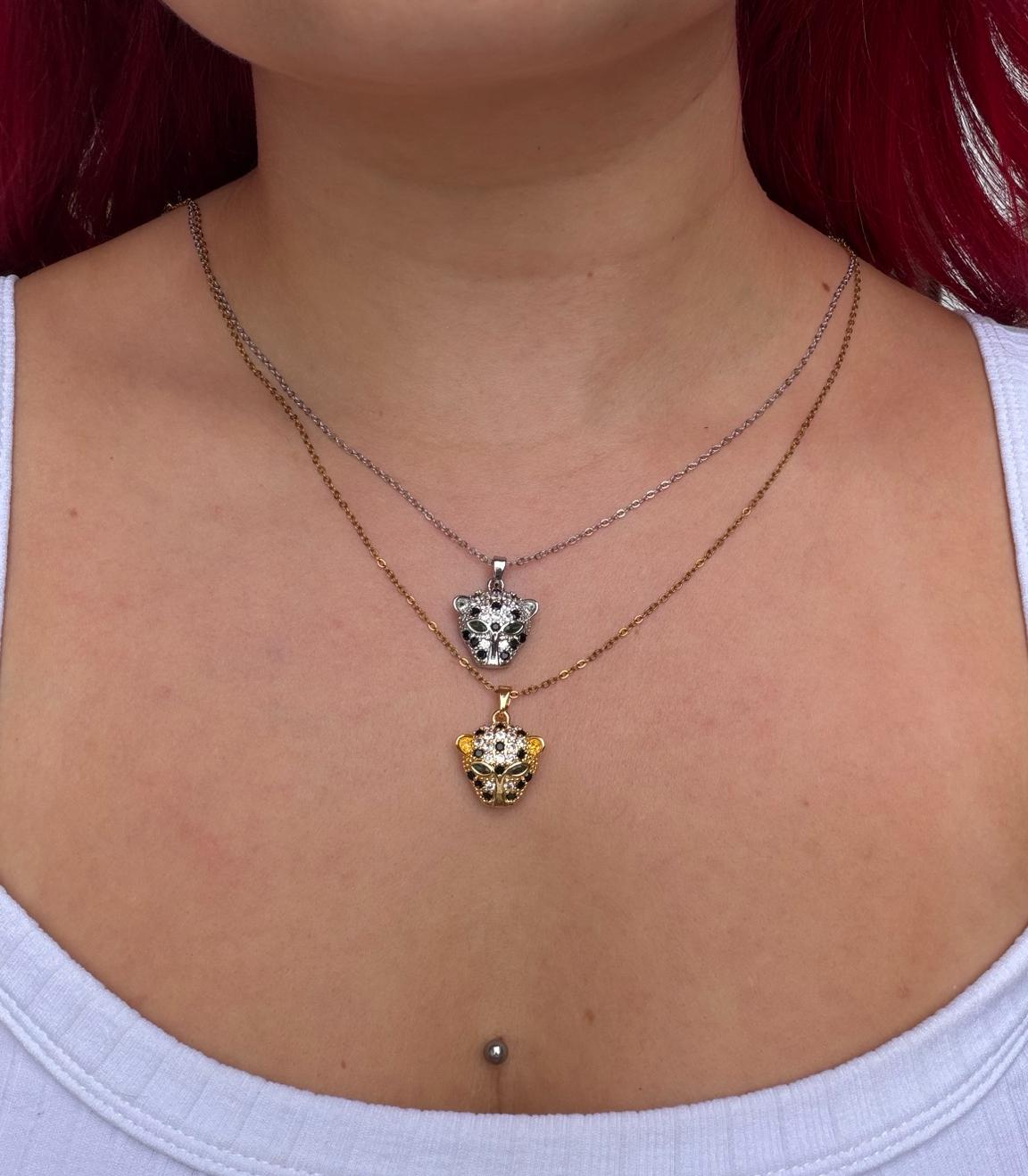 Leopard Head Crystal Necklace