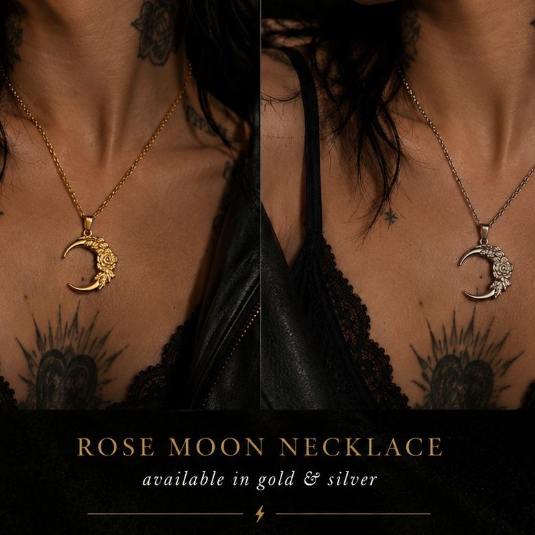 Rose & Moon Necklace