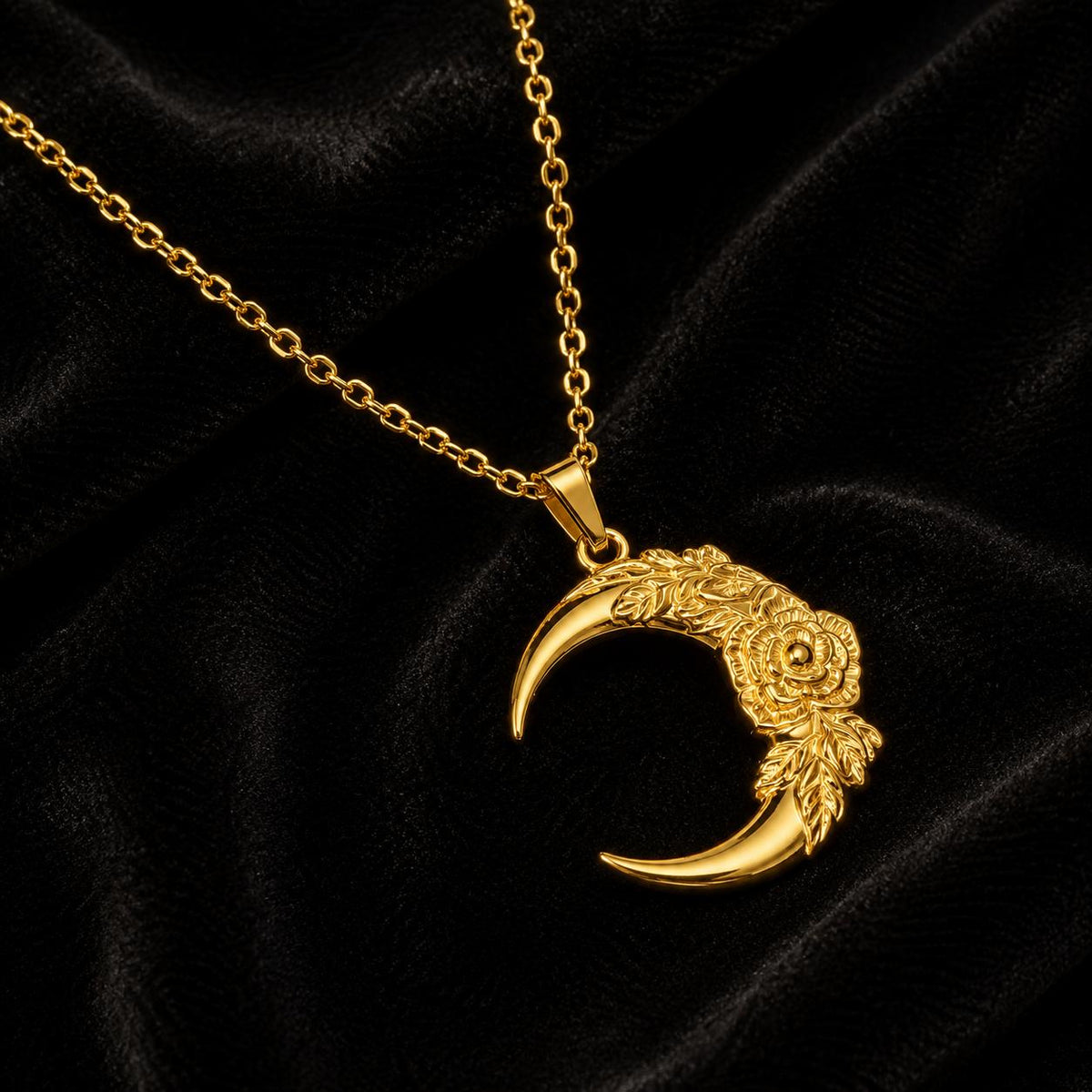 Rose & Moon Necklace