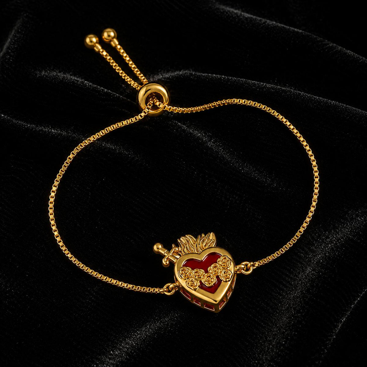 Scared Heart & Dagger Slider Bracelet