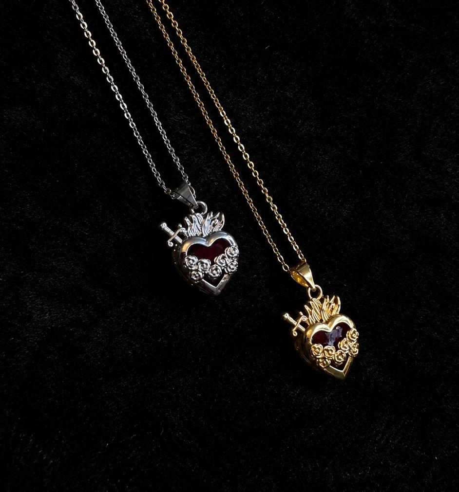 Sacred Heart & Dagger Necklace