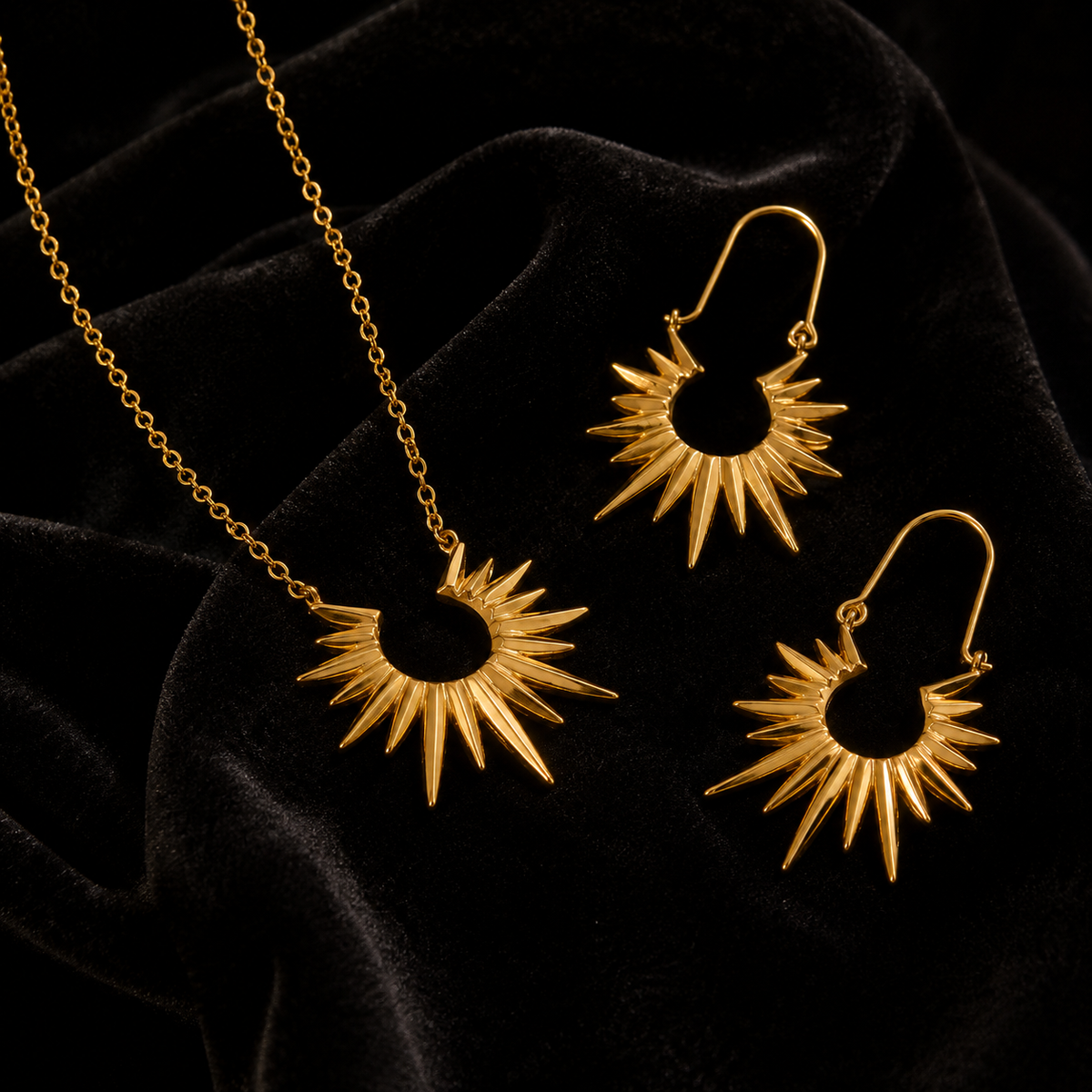 Sunburst earrings - Gold