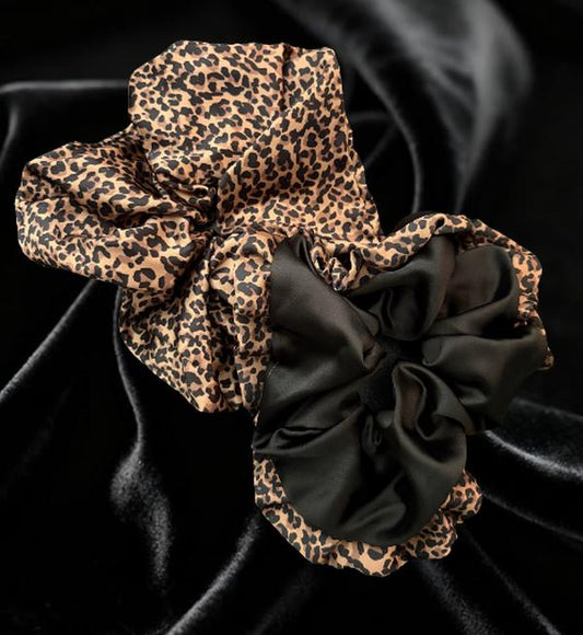 Satin Leopard Scrunchie