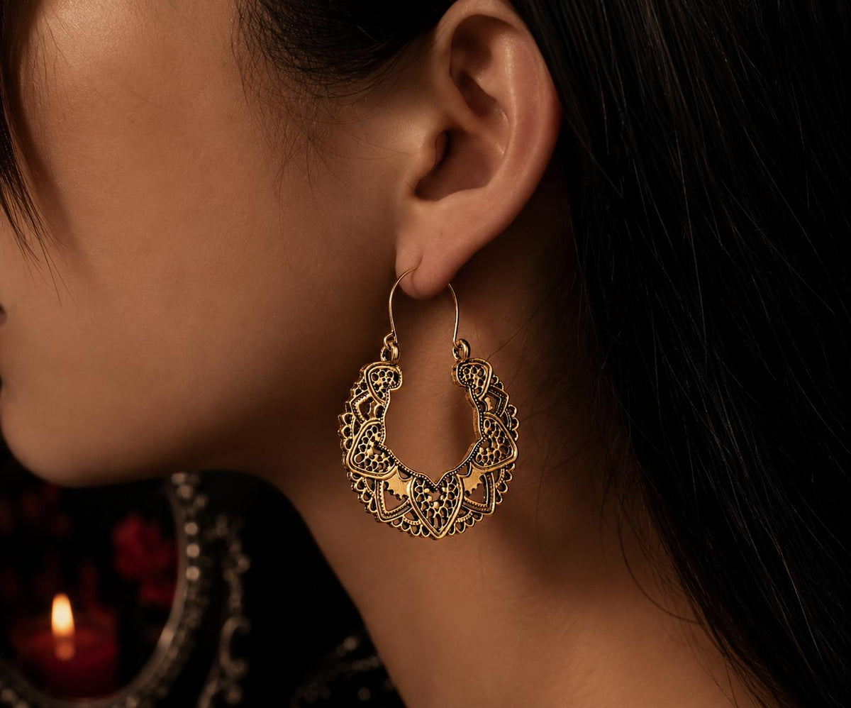 Luna Lace Hoop Earrings