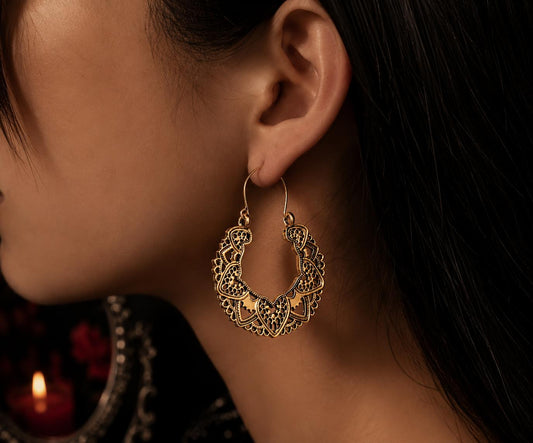Luna Lace Hoop Earrings