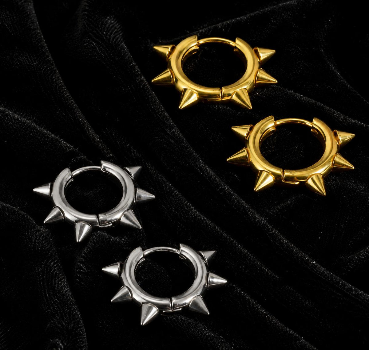 Spike Huggie Earrings Hoops